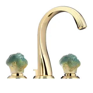 Смеситель для раковины THG DRAGON JADE U5H.F07.151LED+G00.A00.6802+G00.A00.6801 цвет-матовое золото
