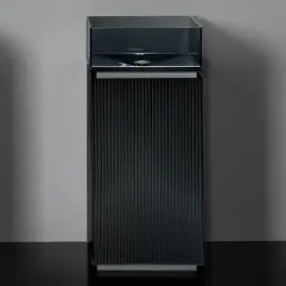 Комплект мебели с раковиной Artelinea PLISSE’ COLLECTION PL41D (PLD41D+BPL40) FLUTES NERO SATINATO-M1, цоколь PELTRO-PE