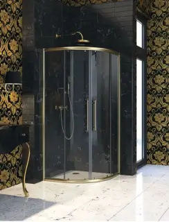 Ограждение в нишу HUPPE Enjoy victorian EV0701.007.339 профиль - золото матовое (007) / стекло прозрачное clear imperial (339)