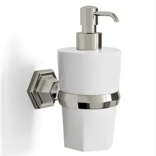 Дозатор Devon&Devon Jubilee JB130NKSA брашированный никель/белый