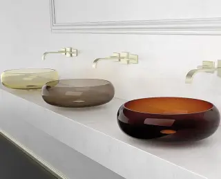 Раковина Glass Design GLO-BALL GLOBALLMT33 муранское стекло, цвет - коньяк