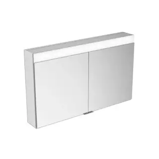 Зеркальный шкаф Keuco EDITION 400 21522171301 корпус - серебристый алюминий/белый лак, дверки - хрустальное стекло