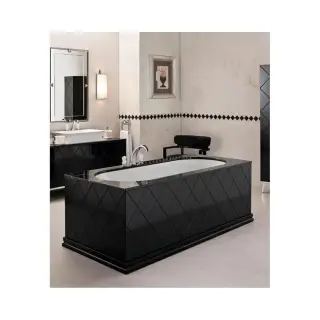 Ванна Oasis Rivoli 000VD3SS LMQ(M556) мрамор - nero marquina, панели 3 шт - черный матовый лак