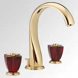 Смеситель для раковины THG Petale de cristal rouge U6C-151 золото