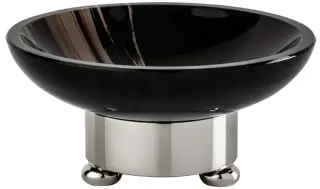 Мыльница Cristal&Bronze OBSIDIENNE LISSE FS11P-A1-601 Obsidienne lisse/POLISHED CHROME
