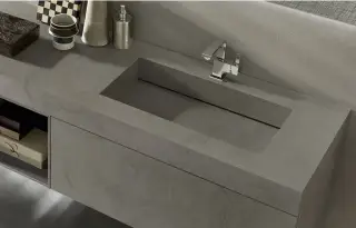 Топ с интегрированной раковиной SCIVOLO (64*30см) DX 175.6*50.5*10h, с 1 отв. под смеситель ECOMALTA LE TERRE ARGILLA-TCR