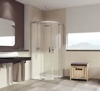 Ограждение в нишу HUPPE Aura elegance 402423.092.321 профиль - хром глянцевый (092) / стекло прозрачное (321)