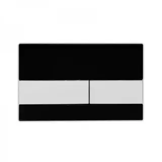 Панель смыва с двумя клавишами 22*1.1*h15, стекло цвет черный, клавиши хром глянцевый