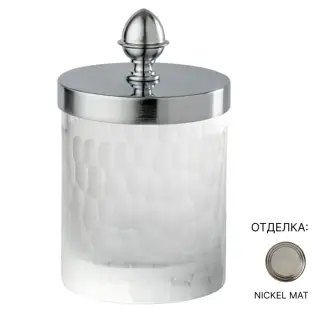 Контейнер для ватных дисков/палочек Cristal&Bronze NID D’ABEILLES FS02-B3-621 матовый хрусталь/матовый никель