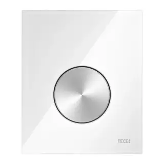 Панель смыва писсуара 10.4*12.4h стекло белое, клавиша нержавеющая сталь