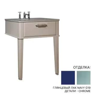 Консоль для ванной комнаты Oasis RIVIERE 0RECP077CRG структура - глянцевый лак navy g19, детали - хром