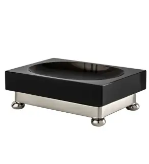 Мыльница Cristal&Bronze OBSIDIENNE LISSE FS11P-A2-604 обсидиан/никель