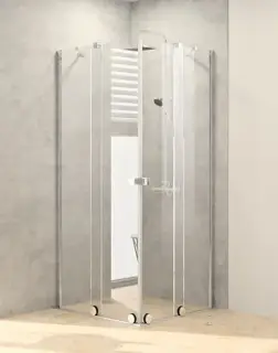 Ограждение в нишу HUPPE Xtensa pure XT1303.069.322 серебро с ярким блеском/стекло прозрачное с Anti-Plaque