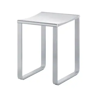 Табурет для ванной комнаты (нагрузка 100 кг) 36.5*34*h46.9, хром/белый