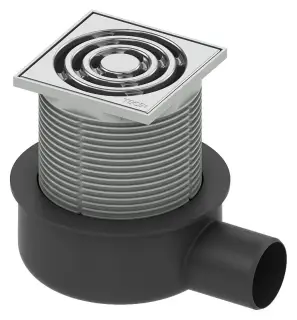 Трап дренажный низкий горизонтальный без фланца полиров.нерж.сталь