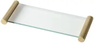 Поднос 32*12.5*3h прозрачное стекло/золото