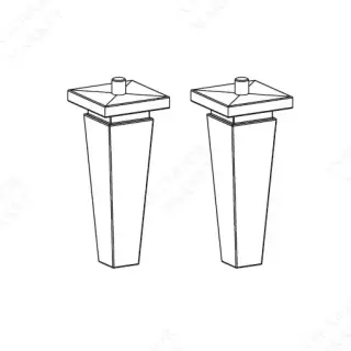 Ножки для базы под раковину/пенала, 2 шт., h17.7, дерево, окрашеное в матовый лак col. creta