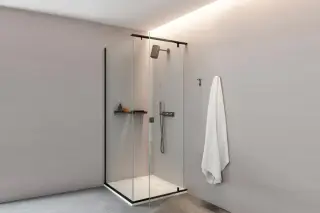 Ограждение в нишу Agape PLAN A APLC1X1000Z1000DE nero spazzolato/extrachiaro