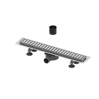 Комплект: дренажный канал 800мм с решеткой “straight”, с cифоном DN50, с мембраной, на 4 опорах Tece TECElinus