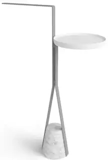 Стойка комбинированная Antonio Lupi Halo HALO4B база MARMO CARRARA/BIANCO MOOD GOFFRATO-594/столик FLUMOOD белый