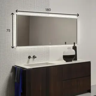 Зеркало для ванной Antonio Lupi Nastro NASTRO75W.180 рамка черная