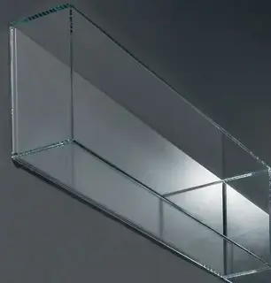 Открытый подвесной элемент 72*14*25h прозрачное стекло, задняя стенка BIANCO SETA-806