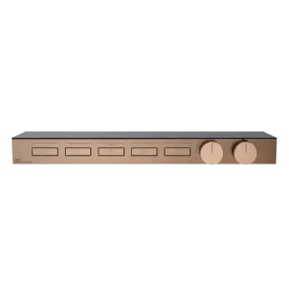 Термостат Gessi HI-FI SHELF 63028#030 Медный PVD, полочка-черное стекло