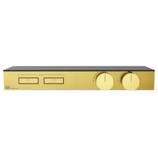 Термостат Gessi HI-FI SHELF 63022#246 золото PVD, полочка-черное стекло