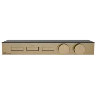 Термостат Gessi HI-FI SHELF 63024#726 Warm Bronze Brushed PVD, полочка-черное стекло