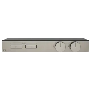 Термостат Gessi HI-FI SHELF 63022#149 FINOX BRUSHED NICKEL, полочка-черное стекло