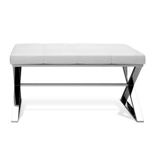 Банкетка для ванной комнаты Decor Walther BENCH 0509604 цвет-сталь полированная/эко-кожа белая