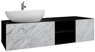 Комплект мебели с раковиной Agape LATO ALC4160RW+ALF4040MC+ALD4040RW+ALF4080MC+ALD4080RW+ALG4040RW+ACER1098LZ структура rowere scuro, фронт ящиков marmo di carrara