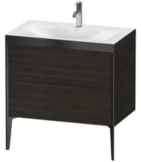 Комплект мебели с раковиной Duravit XViu XV4710OB269P+XV971500000+UV997207777 орех брашированный-69/матовый черный