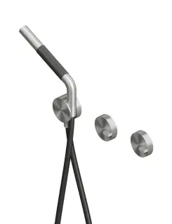 Смеситель для душа Quadrodesign Q 18.68.AS цвет-BRUSHED STEEL, шланг-черный