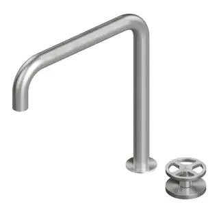 Смеситель для раковины Quadrodesign VALVOLA02 20.32.AS цвет-BRUSHED STEEL