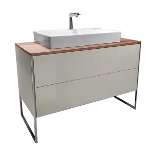 Комплект мебели с раковиной Duravit X-SQUARE XS492206060+XS061F07777+2353800041+UV979107777 Taupe Satin Matt Lacquer