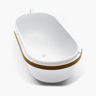 Ванна Falper HOMEY WD8 DX.OR белый матовый, цоколь и полотенцедержатель OTTONE SPAZZOLATO-OR