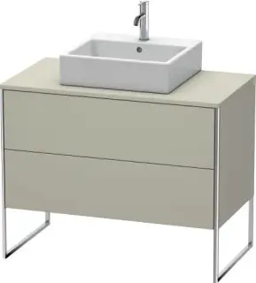 Комплект мебели с раковиной Duravit X-SQUARE XS492106060+XS061E07777+2353600071+UV986907777 Taupe Satin Matt Lacquer, American Walnut