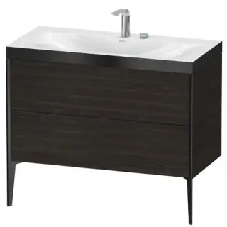 Комплект мебели с раковиной Duravit XViu XV4711EB269P+XV971500000+UV997607777 brushed walnut/black