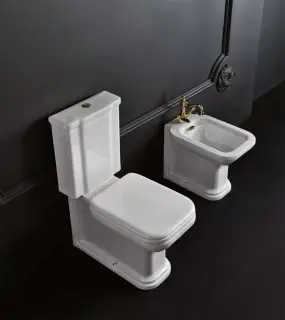 Унитаз Kerasan Waldorf 411701 + 418840 + 418101 + 750990 орех, хром / керамика, цвет белый