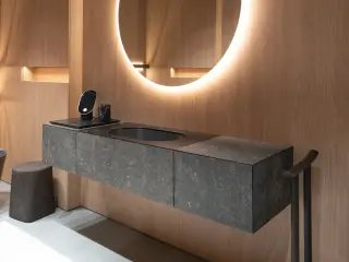 Комплект мебели с раковиной Milldue AZUCO 4749+4895*2+2911+2486*2+4570*2 PETIT GRANIT-C28B, раковина-GRAFITE-33