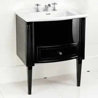 Комплект мебели с раковиной Devon&Devon DOMINO DEDOMINODB3FWES основание deep black + белая раковина