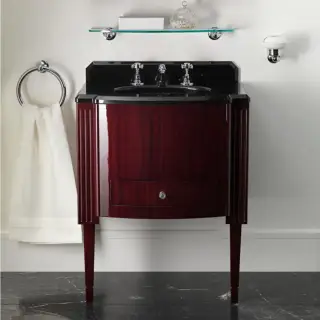 Комплект мебели с раковиной Devon&Devon DOMINO DOMINO B + RALILY460BL столешница мрамор nero marquinha, основание красное дерево