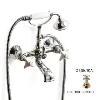 Смеситель для ванны Devon&Devon White Rose UTWR733 светлое золото