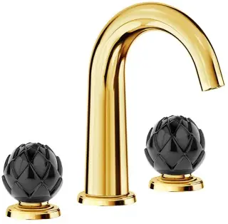 Смеситель для раковины Jorger BELLEDOR 631.30.300.020-35 золото, ручки черный фарфор