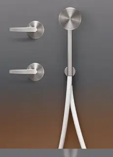 Смеситель для душа CEA Flag FLG22YWS СТАЛЬ SATIN/шланг силикон WHITE