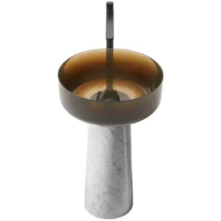 Раковина Antonio Lupi ALBUME ALBUME12+ALBUME21 раковина-CRISTALMOOD BRONZO, пьедестал-MARMO BIANCO CARRARA