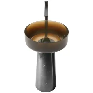 Раковина Antonio Lupi ALBUME ALBUME12+ALBUME21 раковина-CRISTALMOOD BRONZO, пьедестал-MARMO NERO MARQUINIA