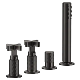Смеситель для ванны Gessi INCISO 58143#707 Black Metal Brushed PVD