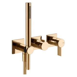 Смеситель для душа Gessi INVERSO RIGATO 73536#735 цвет-Warm Bronze PVD